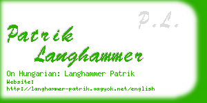 patrik langhammer business card